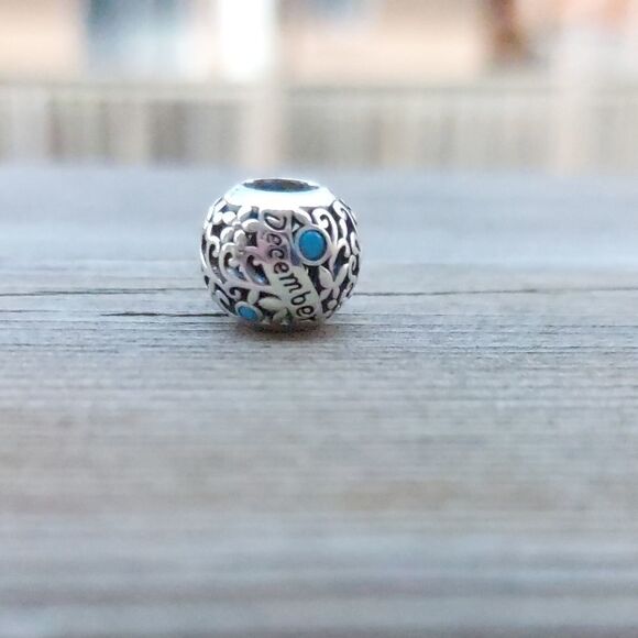 925 Silver December Birthstone Charm - Picture 3 of 6